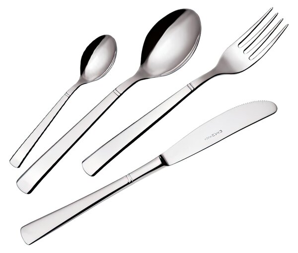 Lux 4-Piece Cutlery Set for One Place Setting, Made of Polished Mirror-Finish 18/10 Stainless Steel, 2.5 mm Thickness