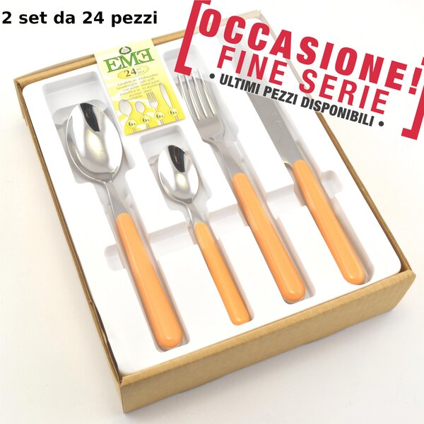 BRIO 48 Piece Apricot Coloured Cutlery Set Dishwasher Safe EME