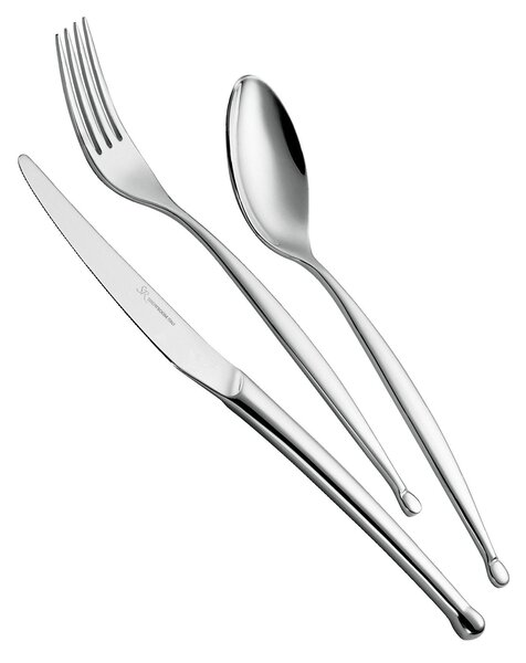 PUNTO 3 mm 24 Piece Cutlery Set for 6 Table Settings in Mirror-Polished 18/10 Stainless Steel in Box