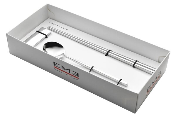 KYOTO SUSHI 18.10 Forged Stainless Steel Cutlery Set Includes 3 Polished Stainless Finish Utensils Plus Rest in Showcase Packaging Name: kyoto