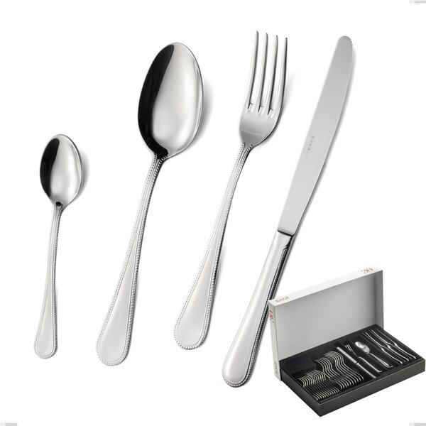 Perles 30-piece cutlery set in panoramic packaging, Polished Aisi 304 stainless steel, 2.5 mm thickness, Classic design