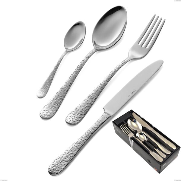 Portofino 24-Piece Cutlery Set in Space-Saving Packaging, Polished Stainless Steel (Aisi 304)