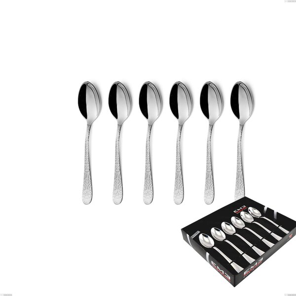 Portofino 6 Coffee Spoons Set in Display Box, Polished Stainless Steel (Aisi 304)
