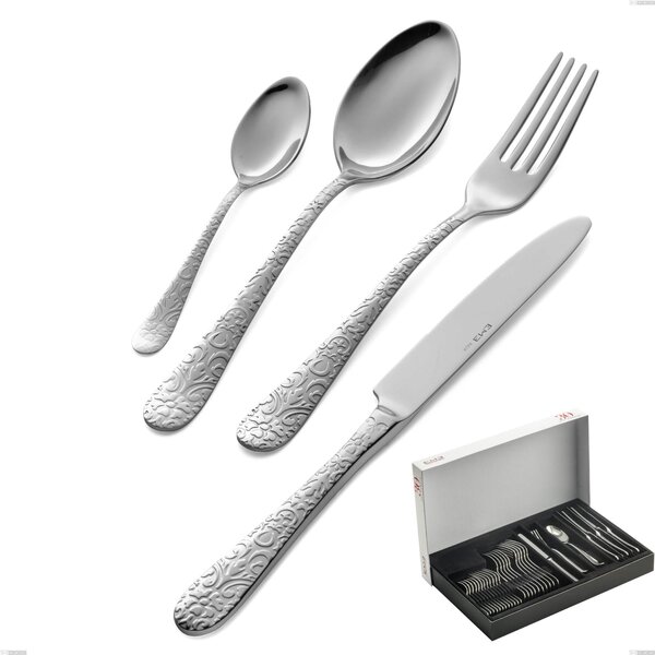 Portofino 30-piece Cutlery Set in Panoramic Packaging, Polished Stainless Steel (Aisi 304)