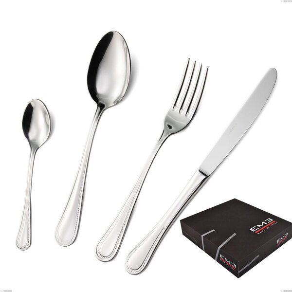 Privilege 49 Pieces Cutlery Set in Gift Box, Stainless Steel AISI 304 Polished Cutlery, 2.5 mm Thickness
