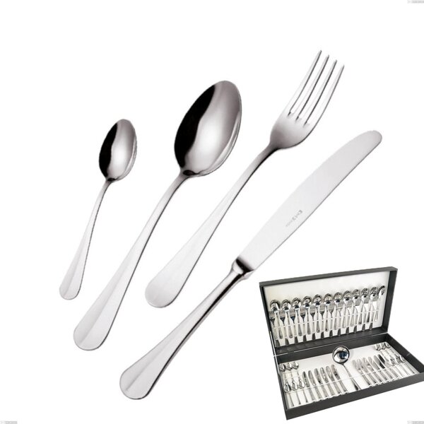 Royal 49-Piece Cutlery Set in Canteen Box, Polished 18-10 Stainless Steel, 2.5 mm Thickness