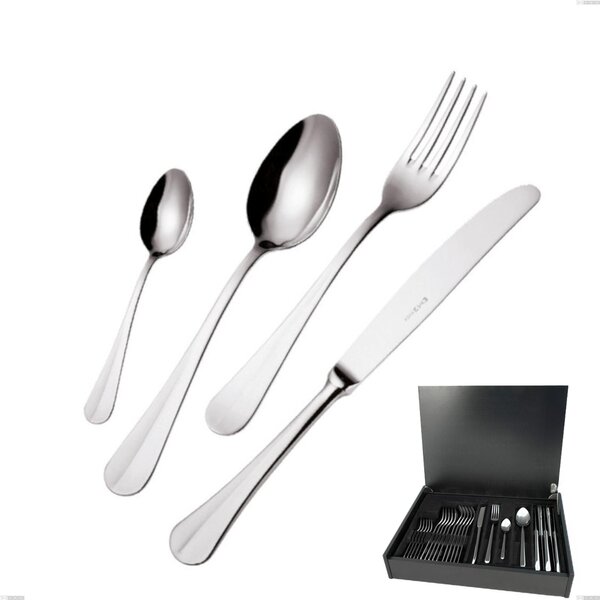 Royal 24 Piece Cutlery Set in Wooden Case, Polished 18-10 Stainless Steel, 2.5 mm Thickness