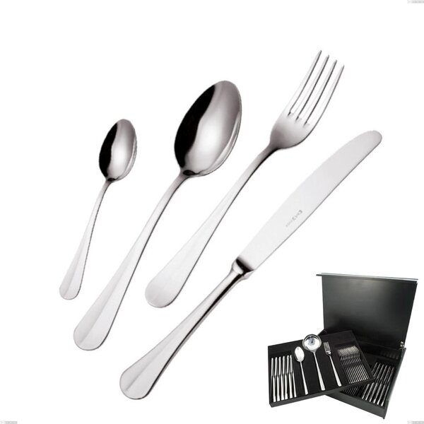 75-Piece Royal Cutlery Set in Wooden Case, Polished 18-10 Stainless Steel, 2.5 mm Thickness