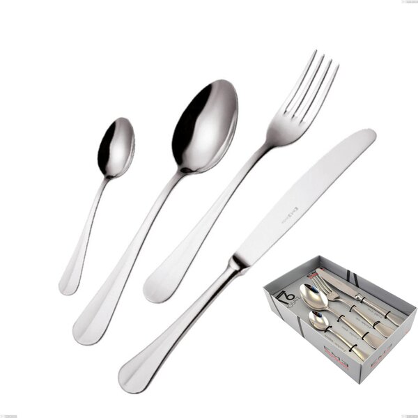 Royal 16 Piece Cutlery Set in Display Box, Polished 18-10 Stainless Steel, 2.5 mm Thickness