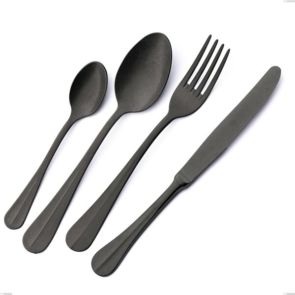 Royal Retr� PVD Black Serving Fork, Antique 18/10 Stainless Steel, 2.5 mm Thickness, 233 mm Length, PVD Black