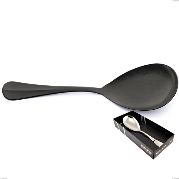 Royal Retr� PVD Black Rice Serving Spoon with Display Case, Antique 18/10 Stainless Steel, 2.5 mm Thickness, PVD Black