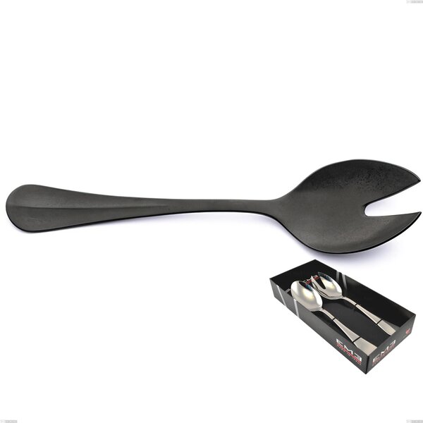 Royal Retr� PVD Black 2 Piece Salad Set in Display Box, Antique 18/10 Stainless Steel, 2.5 mm Thickness, PVD Black