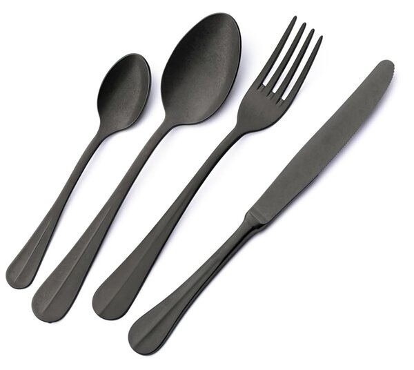 Royal Retr� PVD Black Rice Serving Spoon with Display Case, Antique 18/10 Stainless Steel, 2.5 mm Thickness, PVD Black
