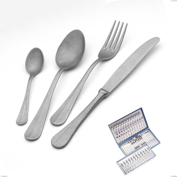 Royal Retro 75 Piece Cutlery Set in Gift Case, Stainless Steel 18-10 Vintage Finish, 2.5 mm Thickness