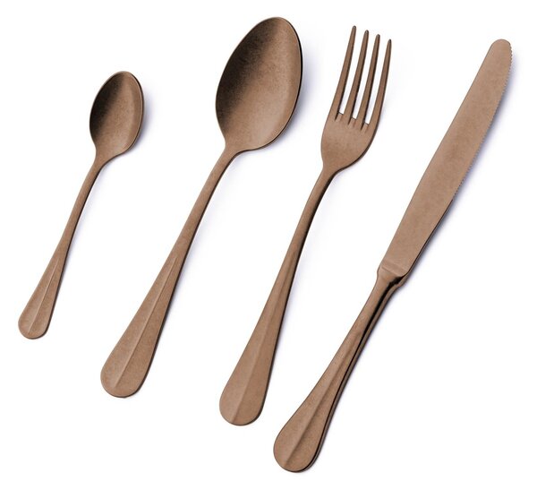 24-Piece Royal Retr� PVD Chocolate Cutlery Set in Wooden Case, Antique 18/10 Stainless Steel, 2.5 mm Thickness, PVD Chocolate