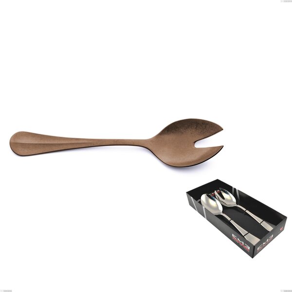 2-Piece Royal Retr� PVD Chocolate Salad Set in Display Box, Antique 18/10 Stainless Steel, 2.5 mm Thickness, PVD Chocolate
