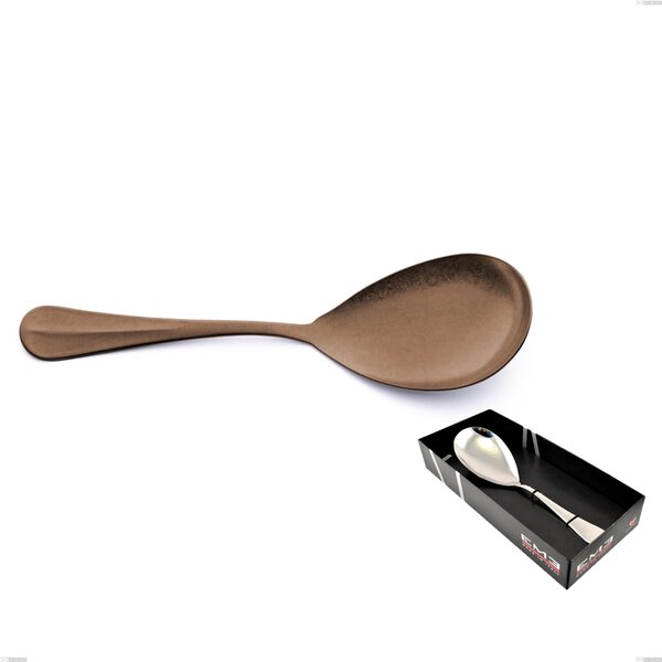 Royal Retr� PVD Chocolate Rice Serving Spoon in Display Packaging, Antique 18/10 Stainless Steel, 2.5 mm Thickness, PVD Chocolate