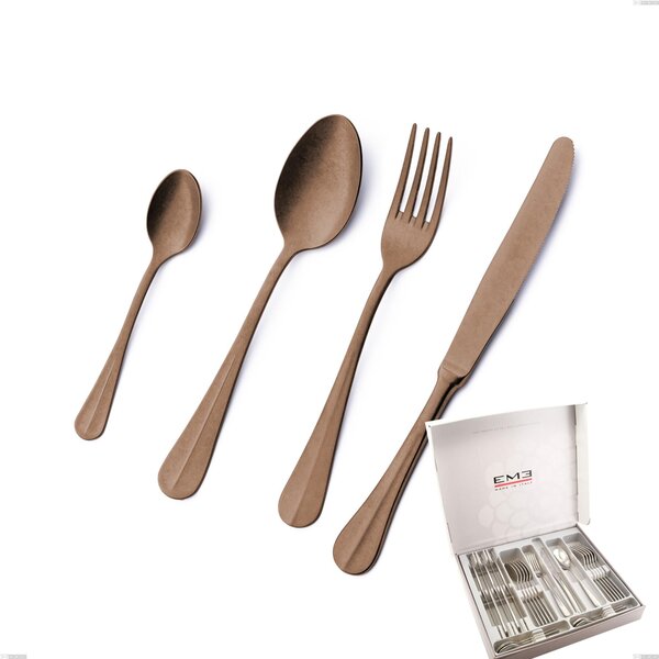 24-Piece Royal Retr� PVD Chocolate Cutlery Set in Gift Box, Antique 18/10 Stainless Steel, 2.5 mm Thickness, PVD Chocolate