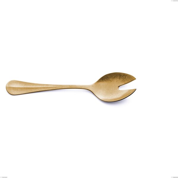 Royal Retr� PVD Gold Salad Server Pair, Antique 18/10 Stainless Steel, 2.5 mm Thickness, 233 mm Length, PVD Gold