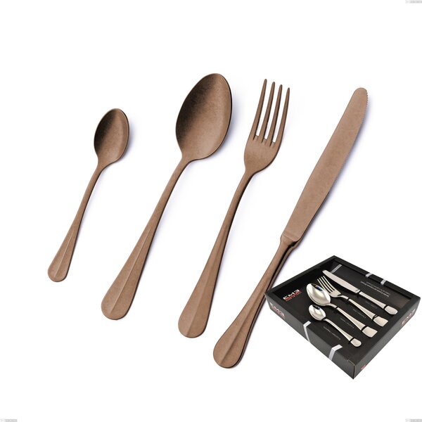 24 Piece Royal Retr� PVD Chocolate Cutlery Set in Showcase Packaging, Antique 18/10 Stainless Steel, 2.5 mm Thickness, PVD Chocolate