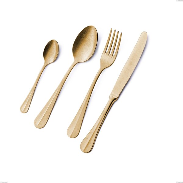 Royal Retr� PVD Gold Serving Fork, Antique 18/10 Stainless Steel, 2.5 mm Thickness, 233 mm Length, Gold PVD