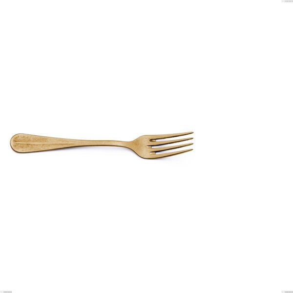 Royal Retr� PVD Gold Fish Fork, Antique 18/10 Stainless Steel, 2.5 mm Thickness, 184 mm Length, Gold PVD