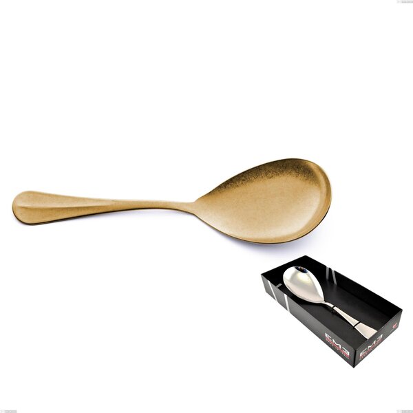 Royal Retr� PVD Gold Rice Scoop in Display Box, Antique 18/10 Stainless Steel, 2.5 mm Thickness, Gold PVD