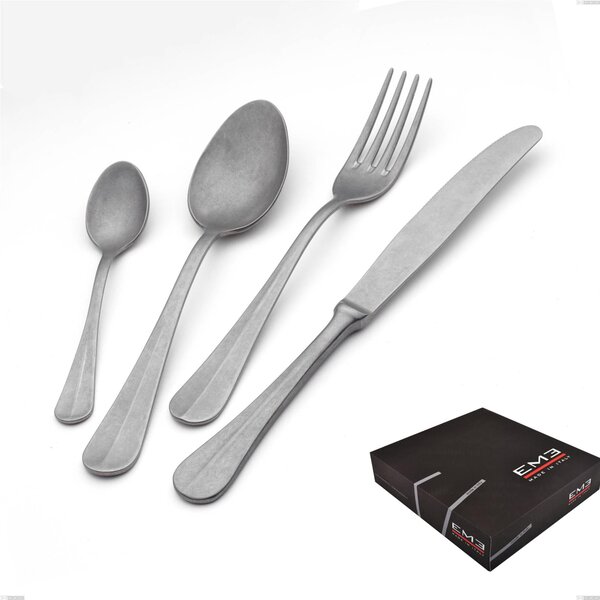 Royal Retro 49-piece cutlery set in gift packaging, 18-10 stainless steel with vintage finish, 2.5 mm thickness