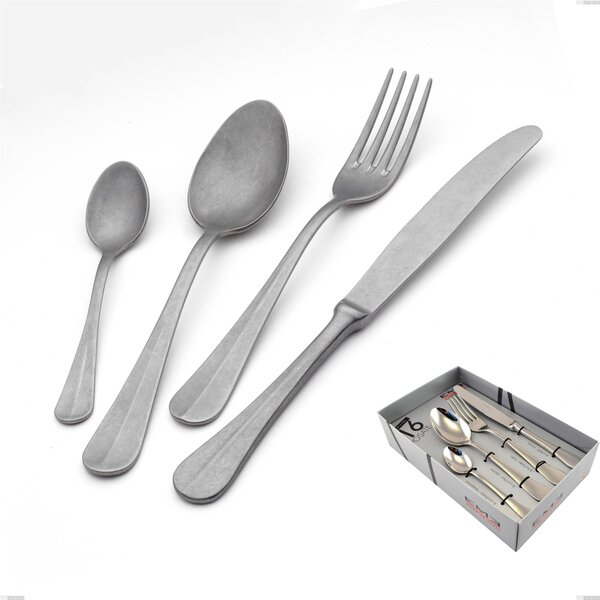 Royal Retro 16-piece cutlery set in showcase packaging, 18-10 stainless steel with vintage finish, 2.5 mm thickness
