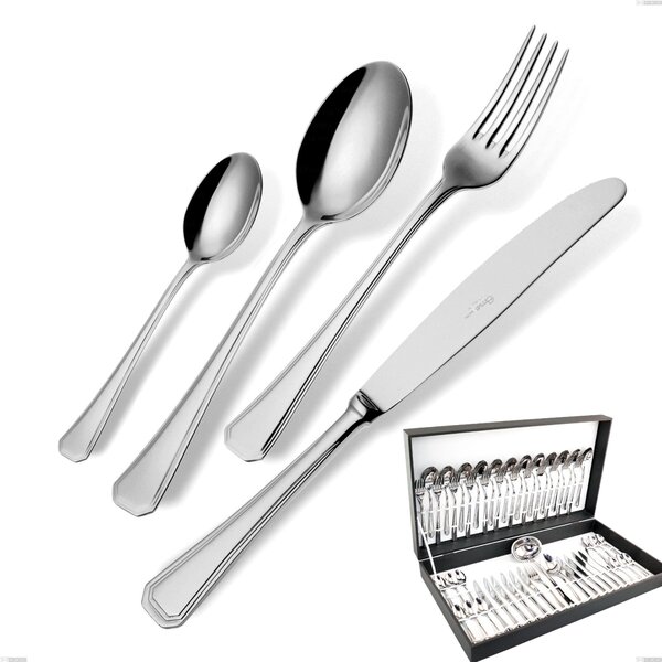 Savoia 51-piece Cutlery Set in Canteen Box, Stainless Steel 18.10 (AISI304), 2.5 mm Thickness