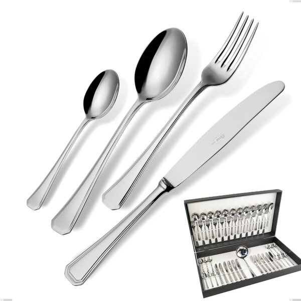 Savoia Cutlery Set 49 Pieces in Canteen Box, Stainless Steel 18.10 (AISI304), 2.5 mm Thickness