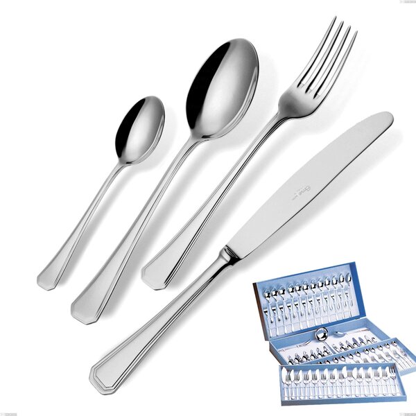 Savoia 113-Piece Cutlery Set in Gift Case, Stainless Steel 18.10 (AISI304), 2.5 mm Thickness