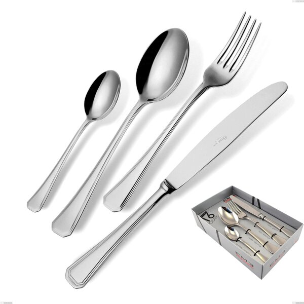Savoia 16-Piece Cutlery Set in Showcase Box, Stainless Steel 18.10 (AISI304), 2.5 mm Thickness