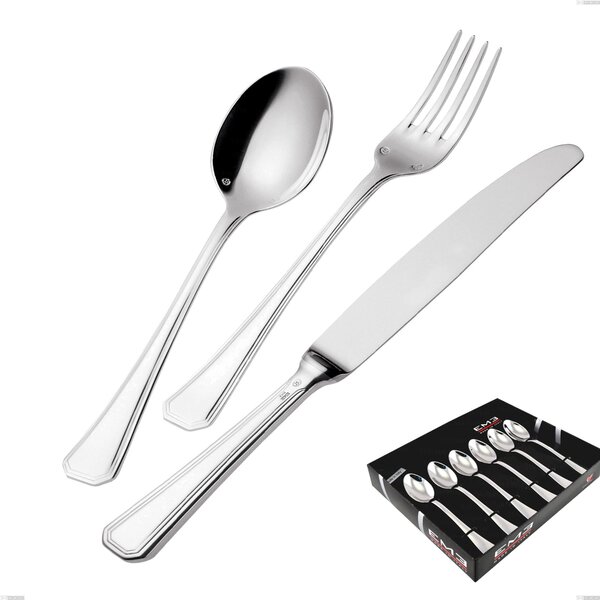 Savoia Silvered 3 mm Silver Thickness 25 Microns Set of 6 Coffee Spoons, Stainless Steel 18/10 (AISI304) Silver 25 Microns, 3 mm Thickness, Presented in Showcase Packaging