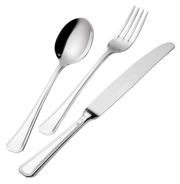 Set of 6 Savoia Argentato Moka Spoons with 3 mm Silver Plating, 25 Micron, Presented in a Book-style Box, Stainless Steel 18/10 (AISI304), Silver 25 Micron, Thickness 3 mm