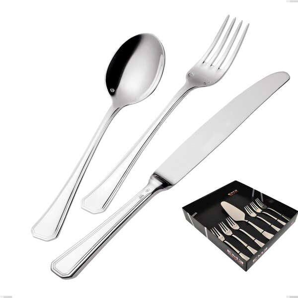 Savoia Silver-Plated 3 mm Thickness 25 Micron Dessert Cutlery Set, Small Forks and Cake Server, 3 mm Silver Plated 25 Micron in Showcase Packaging, Stainless Steel 18/10 (AISI304) Silver 25 Micron, Thickness 3 mm