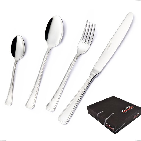 Savoia Argento 8 micron 75-piece cutlery set, Stainless Steel Aisi 304 Silver Finish, 8 micron silver thickness, 3 mm cutlery thickness, in gift packaging