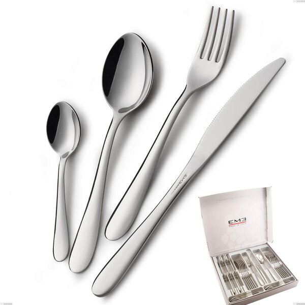 24 Piece Segno Cutlery Set in Box, Stainless Steel 18/10 (AISI304), 1.8 mm Thickness