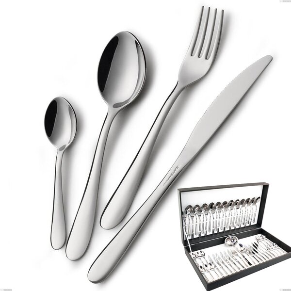 Segno 51 Piece Cutlery Set in Canteen Box, Economic Knife, Stainless Steel 18/10 (AISI304), 1.8 mm Thickness