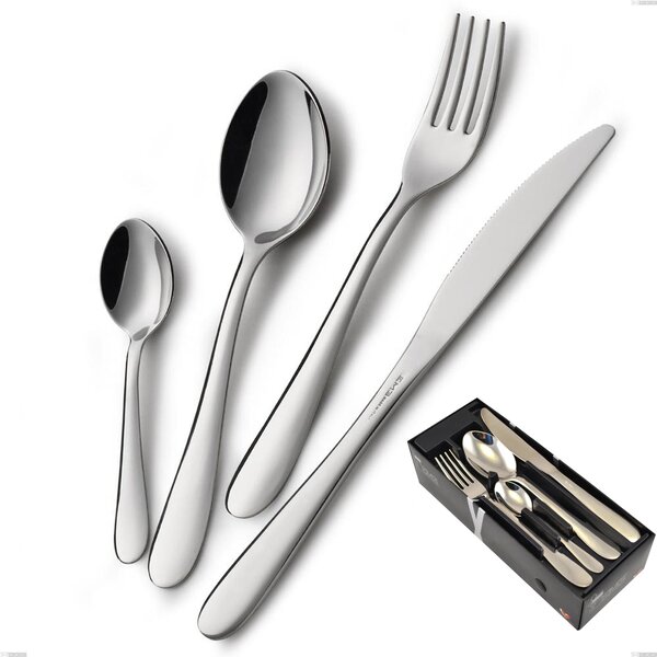 Segno 24 Piece Cutlery Set in Space-Saving Packaging, Economical Knife, Stainless Steel 18/10 (AISI304), 1.8 mm Thickness