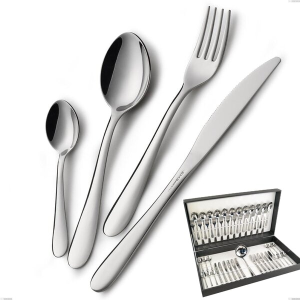 Segno 49-Piece Cutlery Set in Canteen Box, Economical Knife, Stainless Steel 18/10 (AISI304), 1.8 mm Thickness