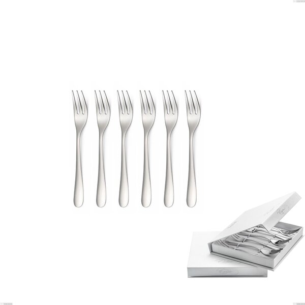 Segno Dessert Forks Set of 6 in Book-style Box, Stainless Steel 18/10 (AISI304), 1.8 mm Thickness