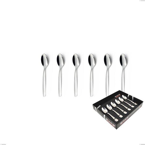 Set of 6 Shark Moka Spoons in Display Box, Stainless Steel 18/C (AISI430), 2.00 mm Thickness