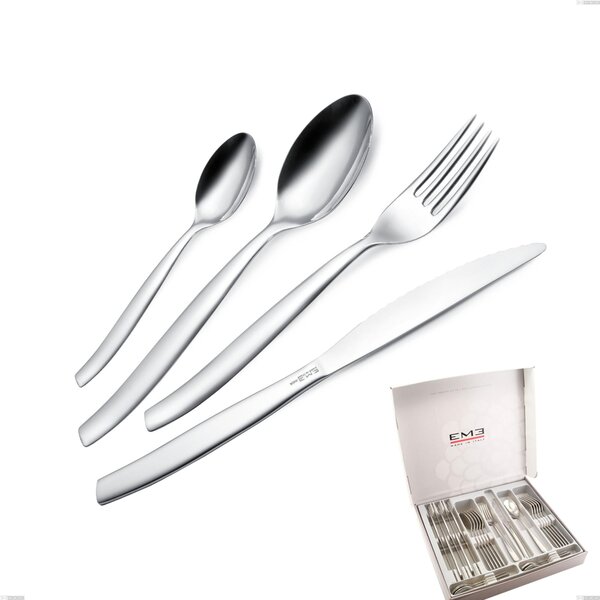 Shark 24 Piece Cutlery Set in Gift Box, Steak Knives Stainless Steel 18/C (AISI430), 2.00 mm Thickness Polished Stainless Steel