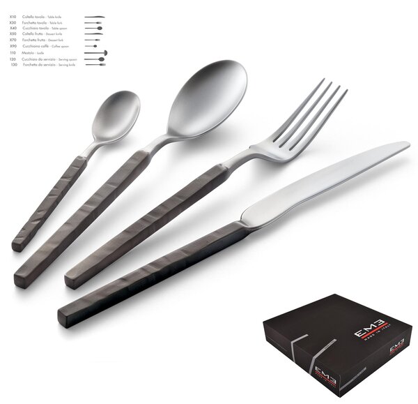 ZEUS FIRE 75-Piece Cutlery Set for 12 Table Settings Stainless Steel 18.10 AISI304 Handle Gift Packaging