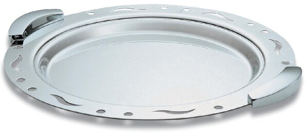 Round Tray with Handles 35 cm Linea Punto e Virgola EME in Polished Perforated Stainless Steel Cutlery