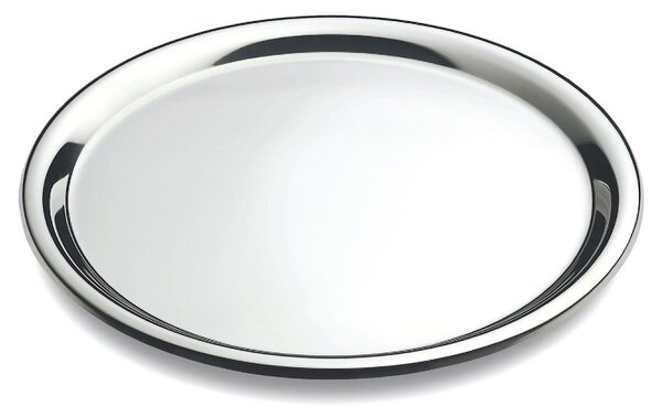 Round Tray Piano Convivio � 35 cm with Polished Stainless Steel Edge and Interior