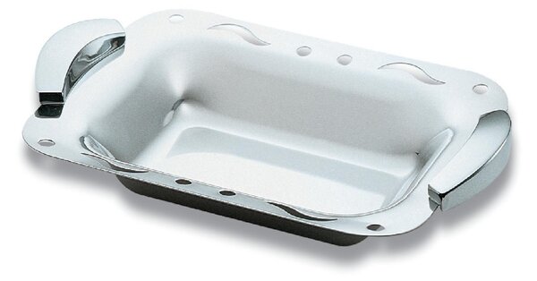 Rectangular Bread Basket without Handles, Perforated Engraved 28x21 cm in Polished Stainless Steel, Traforati