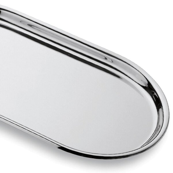 Oval Convivio Tray 47 cm with Polished Stainless Steel Edge
