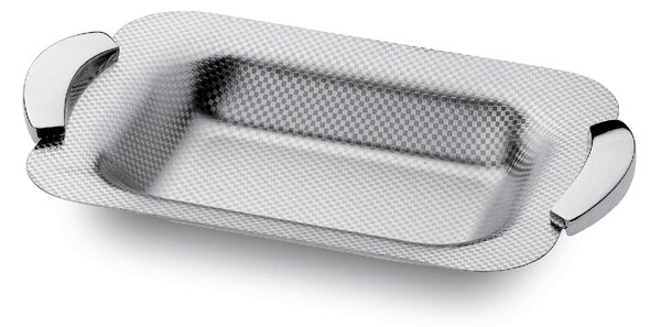 Rectangular Basket SCACCO 19x28 cm in Micropallinato 18/10 Stainless Steel